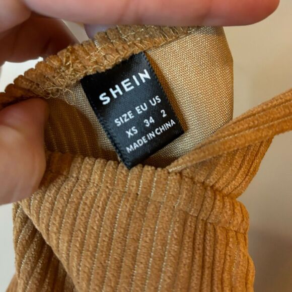 SHEIN Tan Corduroy Romper Size XS - Picture 4 of 6